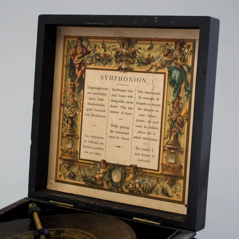 Pamono Vintage Music Box Symphonion> Trunks Crates & Baskets