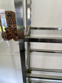 Pamono Vintage N2 Wall Shelf in Glass and Chrome, 1970><noscript><img width=