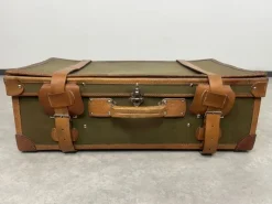 Pamono Vintage Naval Suitcase in Leather, 1930s><noscript><img width=