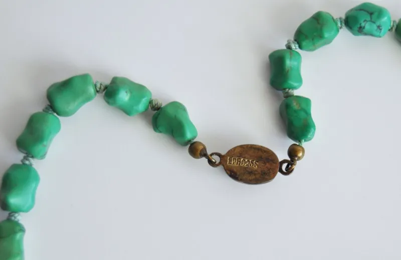 Pamono Vintage Necklace with Genuine Turquoise and Sterling Silver by Erik Poul Fenster, Denmark> Necklaces