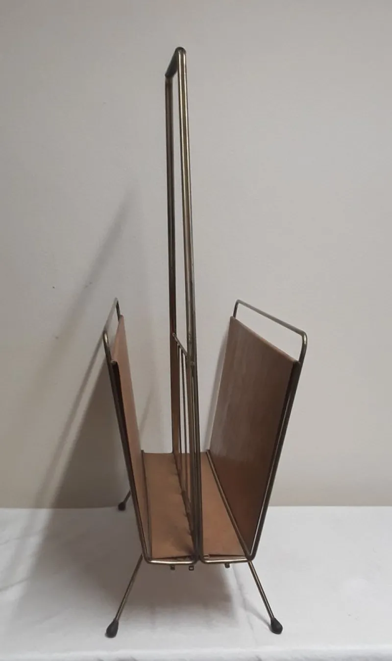 Pamono Vintage Newspaper Stands in Brass, 1970s> Magazine Racks