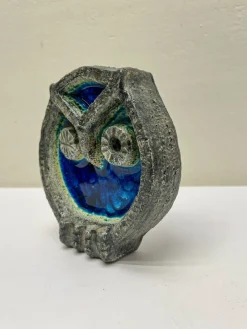 Sale Pamono Vintage Norwegian Crackled Enamel and Ceramic Owl Wall Sculpture, 1970s