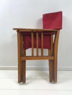 Outlet Pamono Vintage Oak & Canvas Folding Directors, Garden or Safari Chair, 1950s