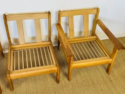New Pamono Vintage Oak and Corduroy Modular Living Room Set by Afra & Tobia Scarpa, 1960s, Set of 5