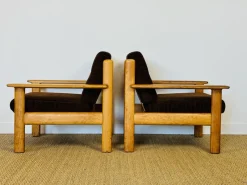 New Pamono Vintage Oak and Corduroy Modular Living Room Set by Afra & Tobia Scarpa, 1960s, Set of 5