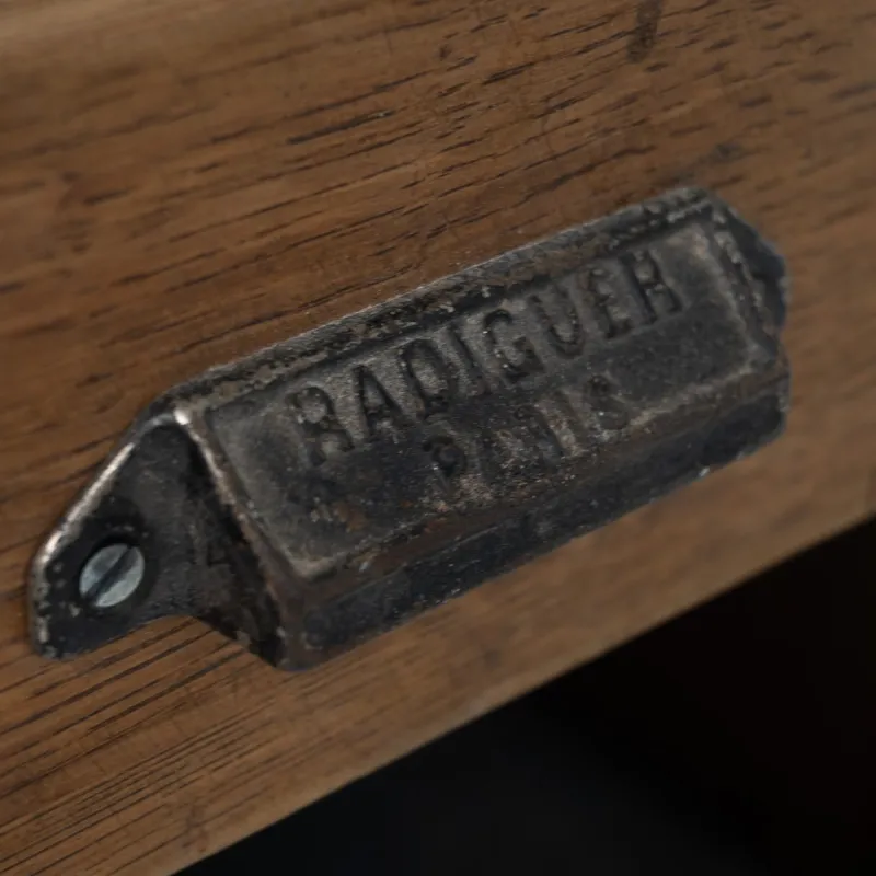Pamono Vintage Oak and Zinc Counter, France, 1920> Worktables & Workbenches