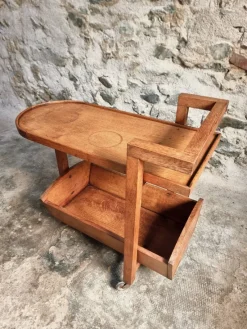 Discount Pamono Vintage Oak Bar Trolley, France, 1950s