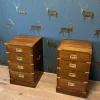 Pamono Vintage Oak Bedside Tables, 1920s, Set of 2> Nightstands