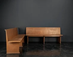 Pamono Vintage Oak Benches, 1960s, Set of 2><noscript><img width=