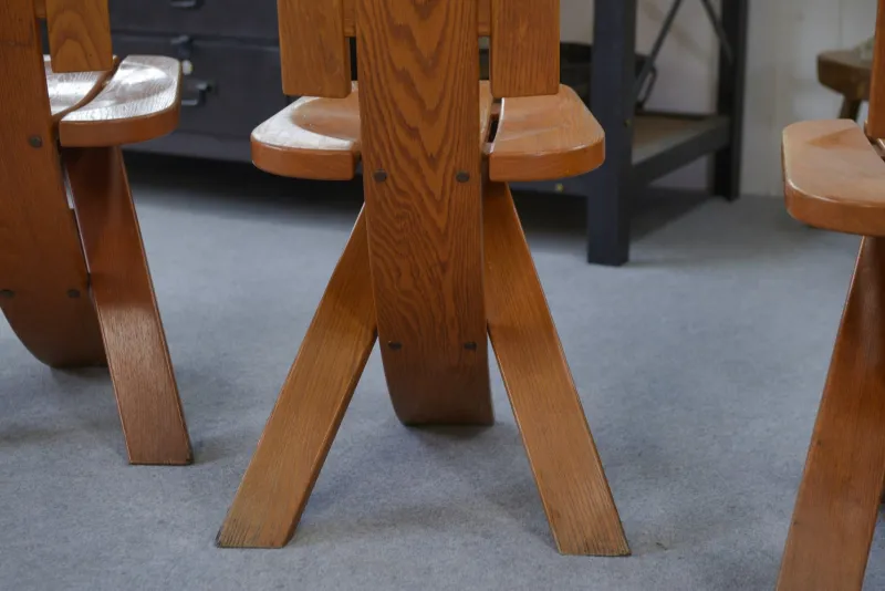 Pamono Vintage Oak Chairs from Seltz, 1970s, Set of 5> Side Chairs & Dining Chairs