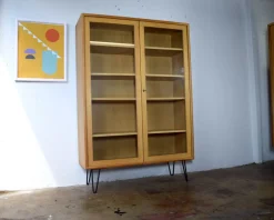 Clearance Pamono Vintage Oak Display Cabinet from Bornhold, 1960s