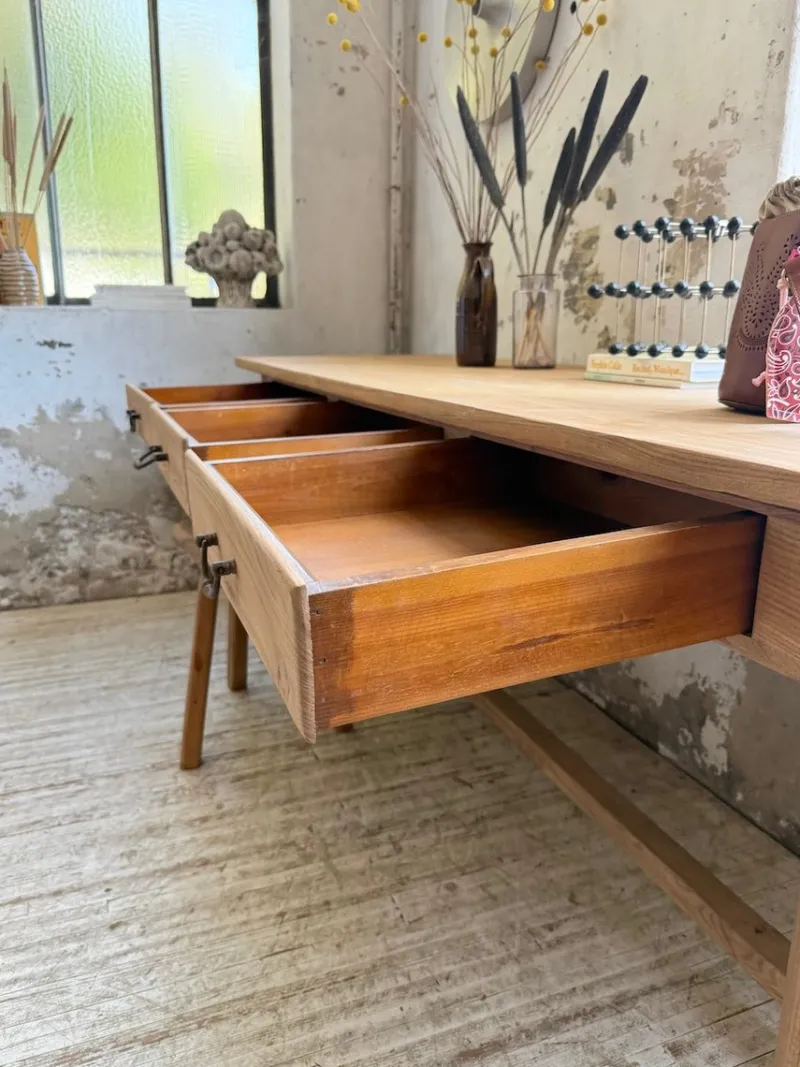 Pamono Vintage Oak Drapers Console Table, 1950s> Console Tables