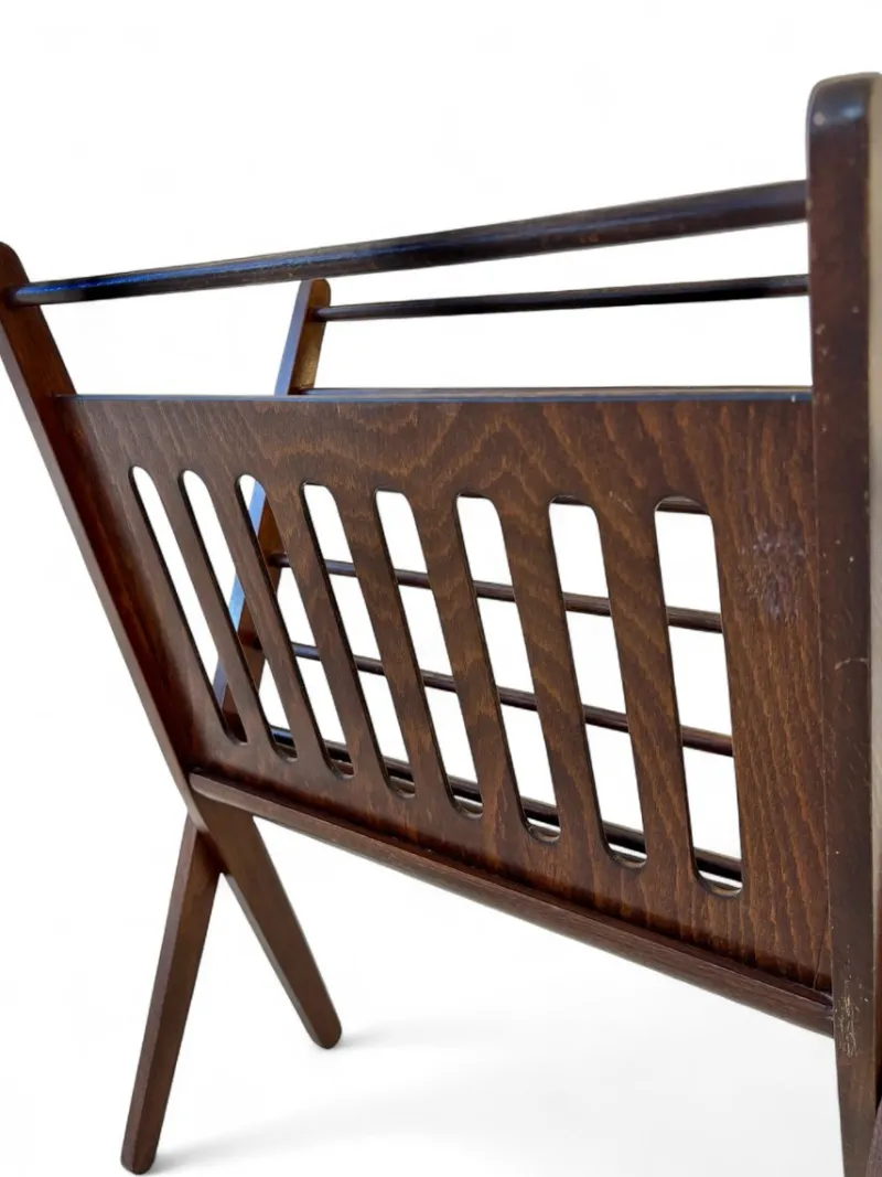 Pamono Vintage Oak Magazine Rack by Cees Braakman for Stol Kamnik, 1960> Magazine Racks
