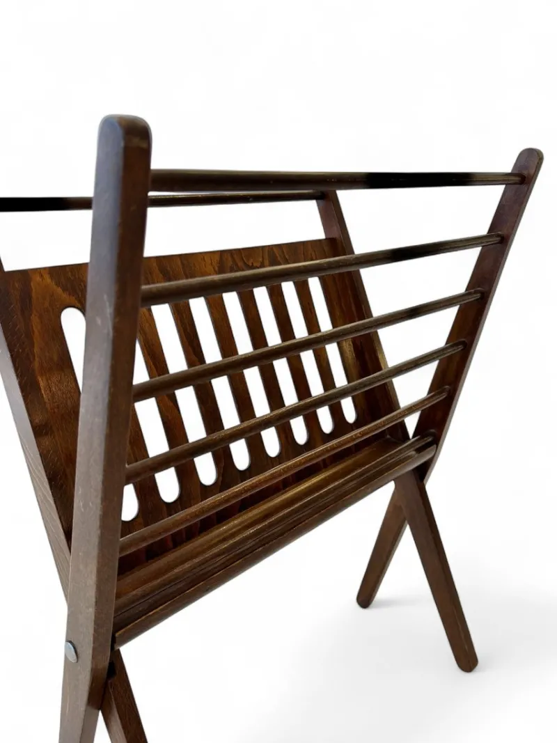 Pamono Vintage Oak Magazine Rack by Cees Braakman for Stol Kamnik, 1960> Magazine Racks