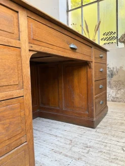 Pamono Vintage Oak Office Counter, 1950s