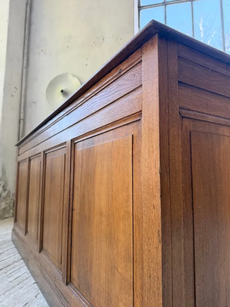 Pamono Vintage Oak Office Counter, 1950s