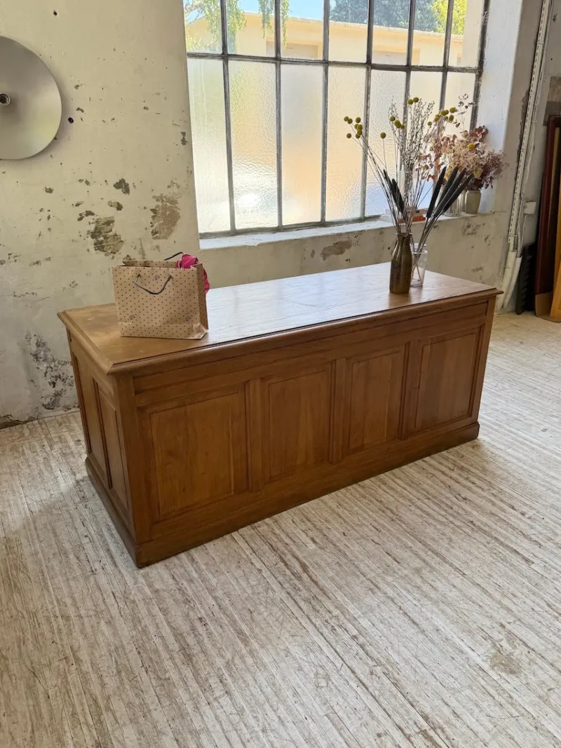 Pamono Vintage Oak Office Counter, 1950s