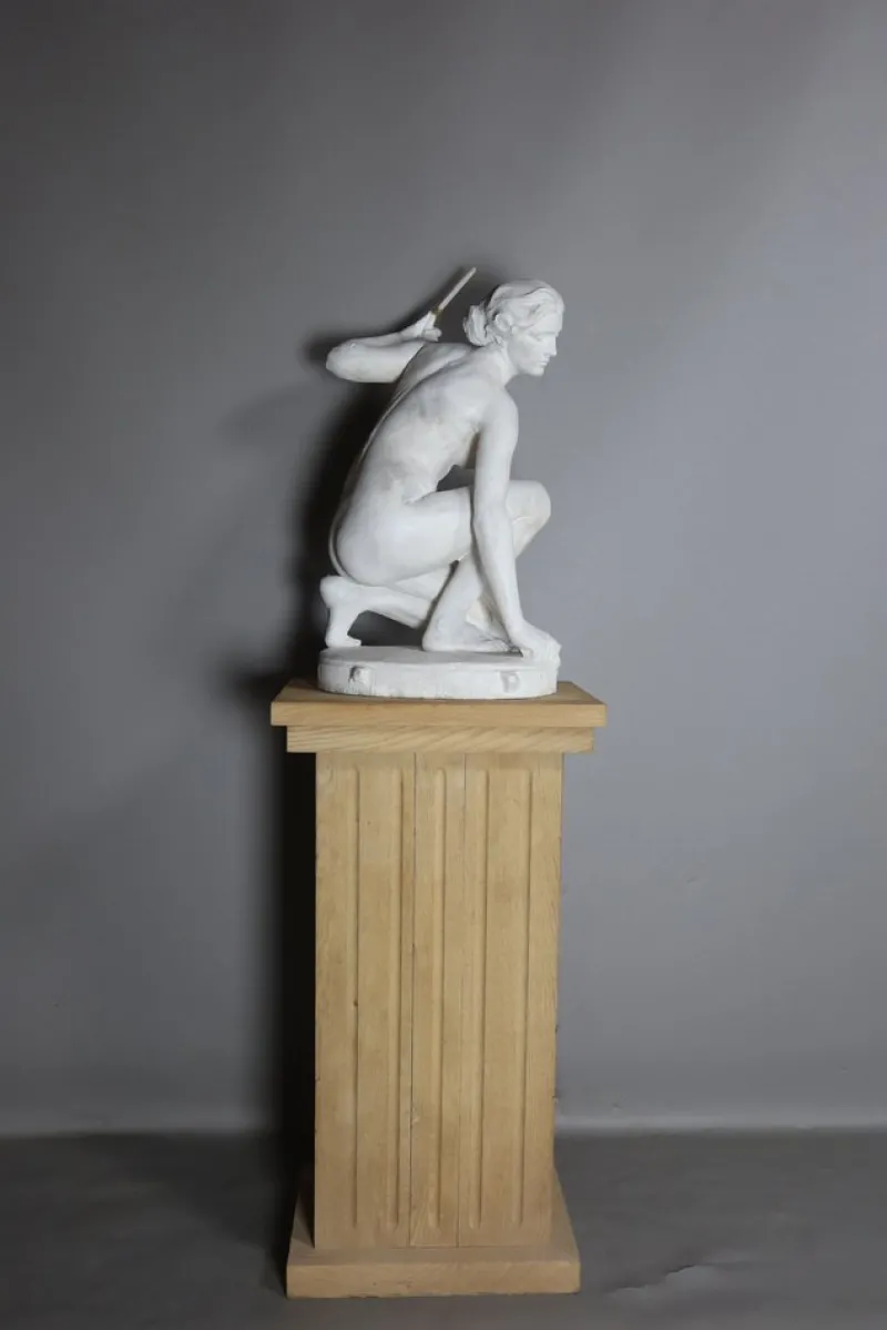 Pamono Vintage Oak Pedestal> Pedestals And Columns