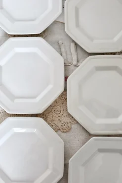 Pamono Vintage Octagonal Beaded Flat Dessert Plates by Johnson Brothers, 1980s, Set of 6