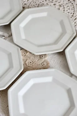 Pamono Vintage Octagonal Beaded Flat Dessert Plates by Johnson Brothers, 1980s, Set of 6