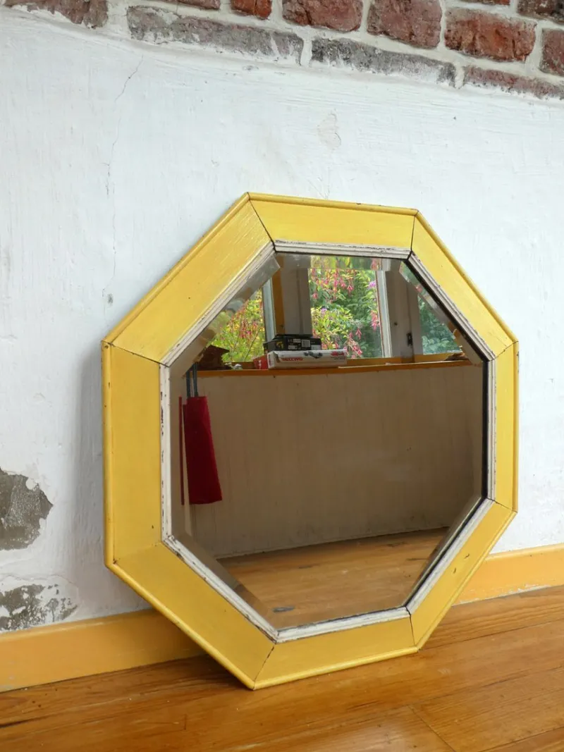 Pamono Vintage Octagonal Mirror, 1950> Mirrors