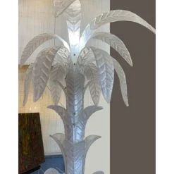 New Pamono Vintage Opalino Palm Tree Murano Glass Floor Lamp by Simoeng