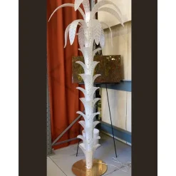 New Pamono Vintage Opalino Palm Tree Murano Glass Floor Lamp by Simoeng