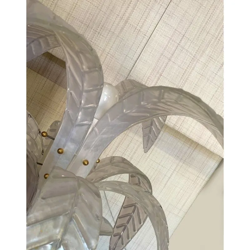 New Pamono Vintage Opalino Palm Tree Murano Glass Floor Lamp by Simoeng