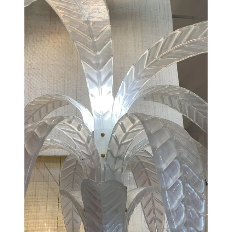 New Pamono Vintage Opalino Palm Tree Murano Glass Floor Lamp by Simoeng