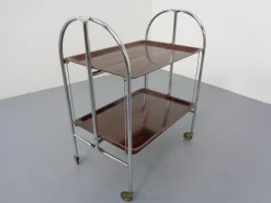 Outlet Pamono Vintage Optic Rosewood Pressalit Tea Cart, 1970s
