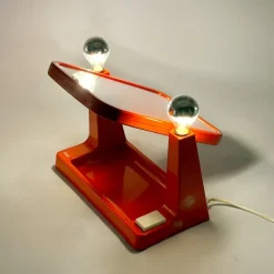 Discount Pamono Vintage Orange Dual Mirror with Lights from Schott, 1970s
