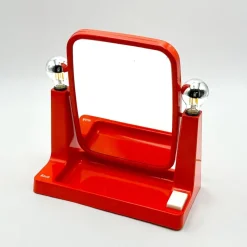Discount Pamono Vintage Orange Dual Mirror with Lights from Schott, 1970s