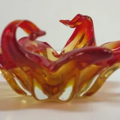 Pamono Vintage Orange Murano Glass Bowl><noscript><img width=