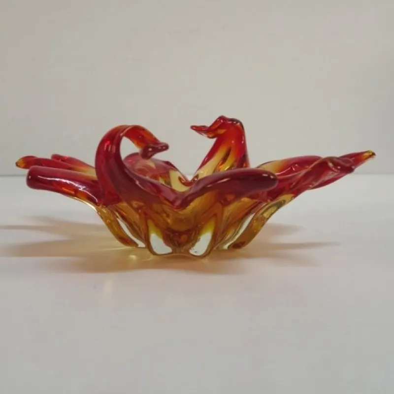 Pamono Vintage Orange Murano Glass Bowl> Bowls