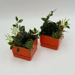 Pamono Vintage Orange Planters by Nena Balsari for Vastill / Reflex, Italy, 1970s, Set of 2><noscript><img width=