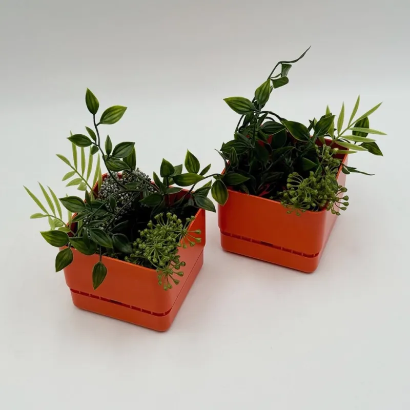 Pamono Vintage Orange Planters by Nena Balsari for Vastill / Reflex, Italy, 1970s, Set of 2> Planters And Jardiniere