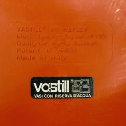 Pamono Vintage Orange Planters by Nena Balsari for Vastill / Reflex, Italy, 1970s, Set of 2><noscript><img width=