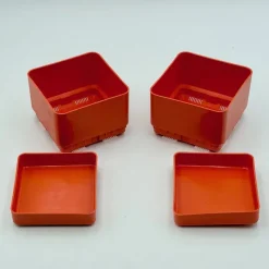 Pamono Vintage Orange Planters by Nena Balsari for Vastill / Reflex, Italy, 1970s, Set of 2><noscript><img width=