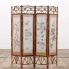 Pamono Vintage Oriental Folding Screen in Bamboo with Fabric, 1960s> Room Dividers & Screens