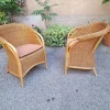 Pamono Vintage Outdoor Armchairs in Rattan and Bamboo, 1960s, Set of 2> Garden Seating