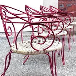 Pamono Vintage Outdoor Chairs with Lacquered Metal Structure, 1960s, Set of 4><noscript><img width=