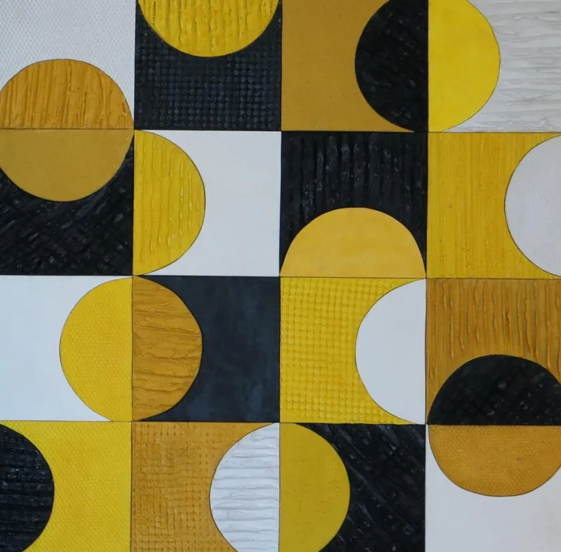 Pamono Vintage Painting in Lime, Clay, Plaster and Waxed Concrete by Véronique Lamothe