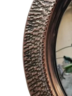 Outlet Pamono Vintage Patinated and Hammered Copper Wall Mirror by Angelo Bragalini, 1960s