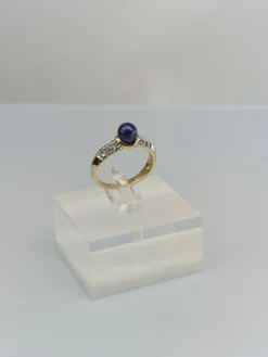 Clearance Pamono Vintage Pearl Gold Ring with Diamonds, 1970s
