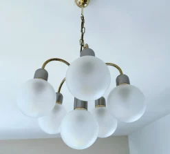 Pamono Vintage Pendant Light in Glass from Honsel, 1970s