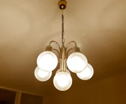 Pamono Vintage Pendant Light in Glass from Honsel, 1970s