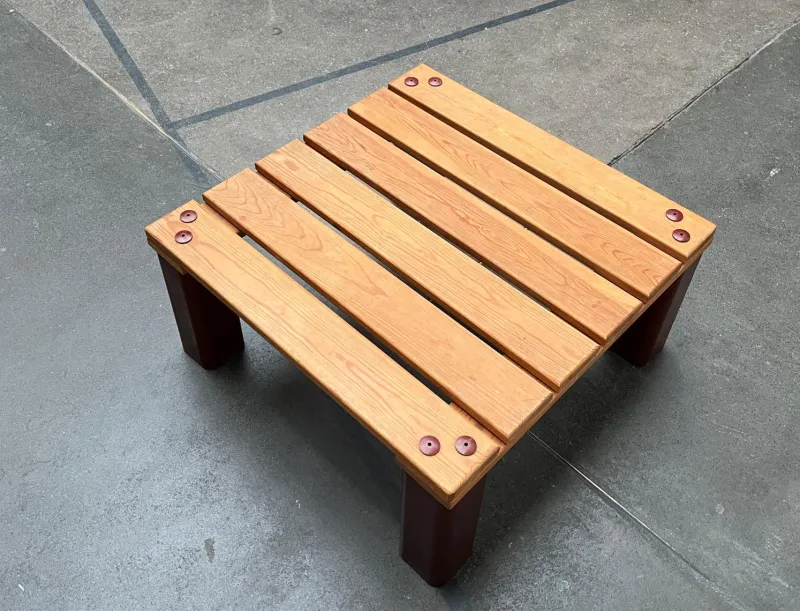 Sale Pamono Vintage Pinewood and Plastic Outdoor Couch Table, 1970s