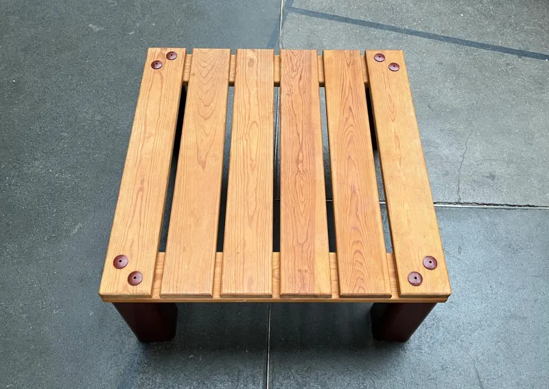 Sale Pamono Vintage Pinewood and Plastic Outdoor Couch Table, 1970s