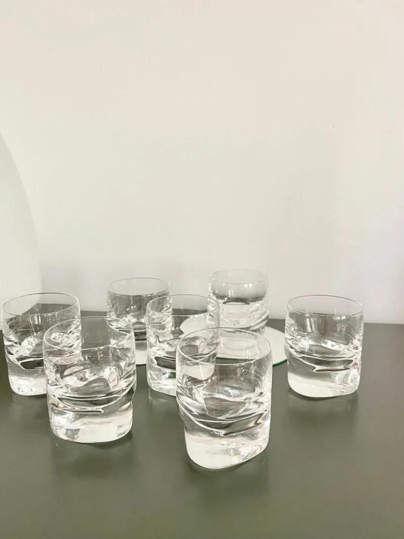 Discount Pamono Vintage Pitagora Water Glasses by Marco Zanuso for Arnolfo Di Cambio, 1969, Set of 7