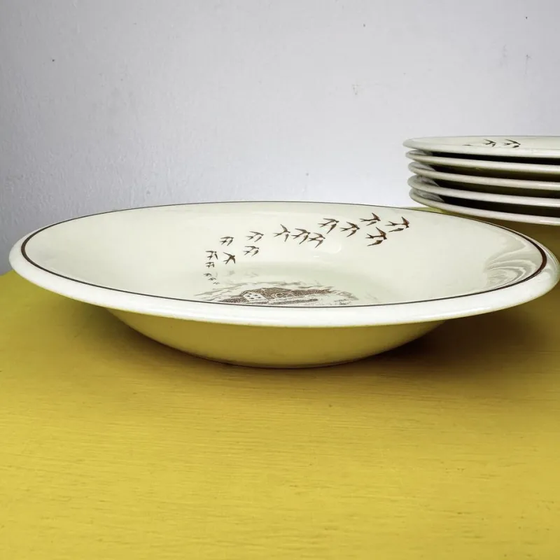 Pamono Vintage Plates from Mulino Bianco, Set of 7> Dinner Plates & Bowls